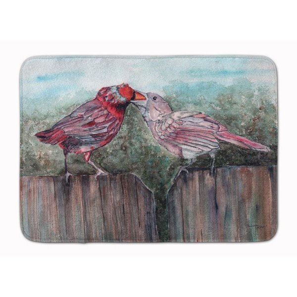 Red Bird Feeding Machine Washable Memory Foam Mat, Carolines Treasures, Mfr#: 8981RUG